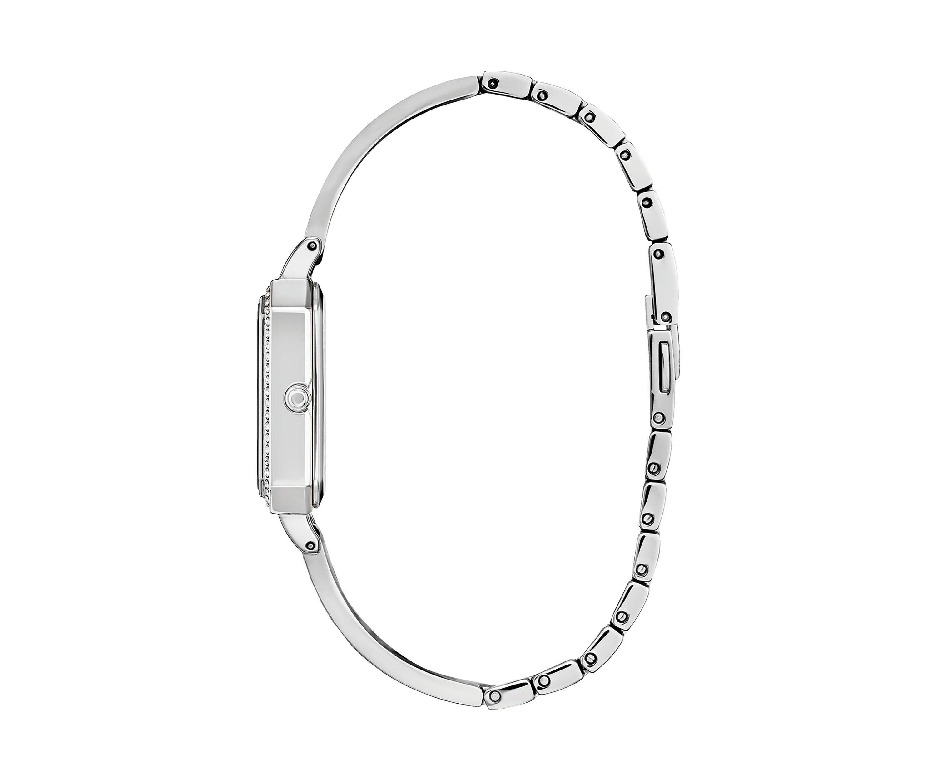 Eco-Drive Womens Silhouette Crystal Silver Tone Stainless Steel Bangle Watch