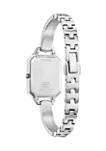 Eco-Drive Womens Silhouette Crystal Silver Tone Stainless Steel Bangle Watch