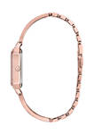 Eco-Drive Womens Silhouette Crystal Rose Gold Tone Stainless Steel Bangle Watch
