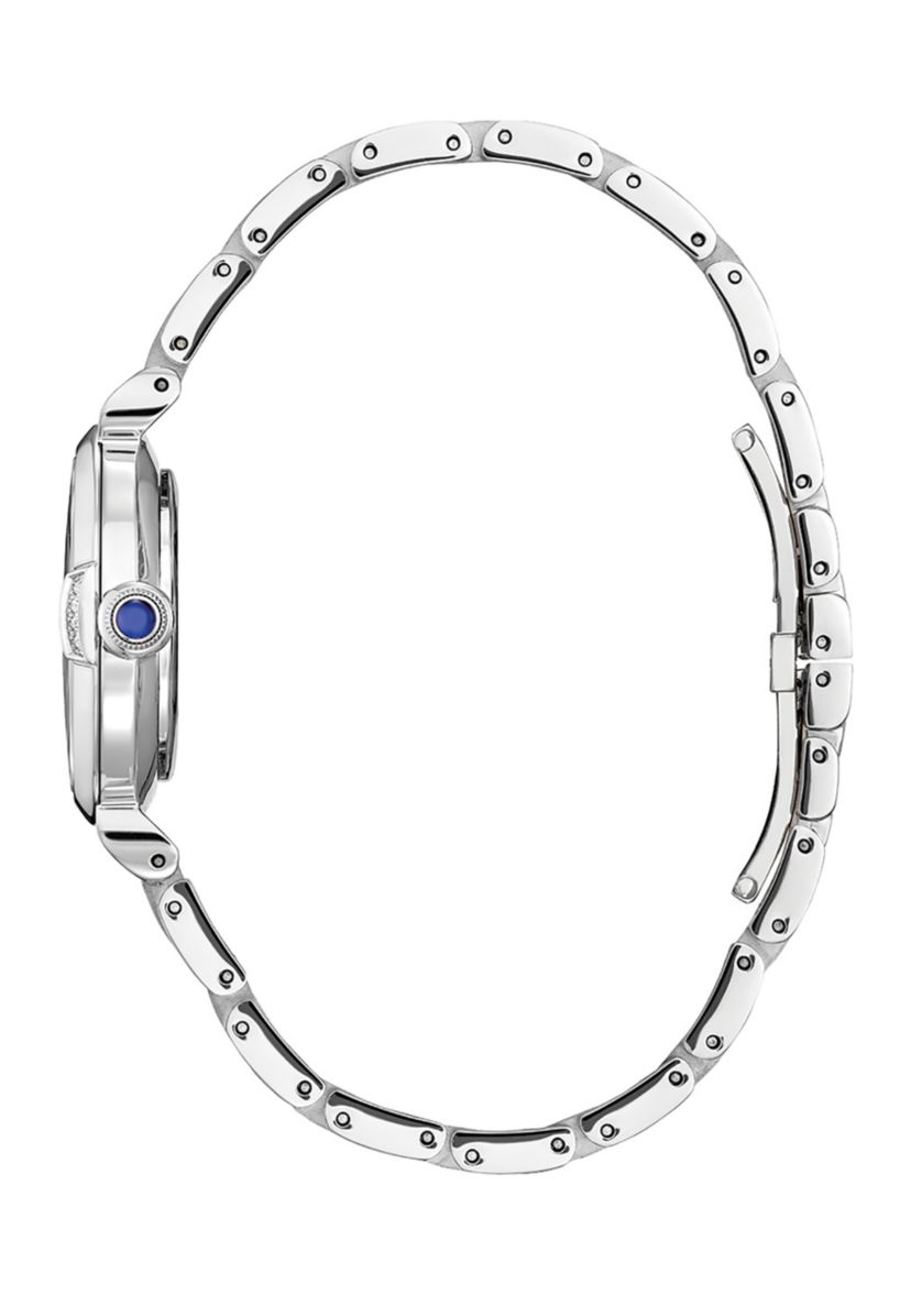Womens Dress Classic Silver Tone Stainless Steel Watch 