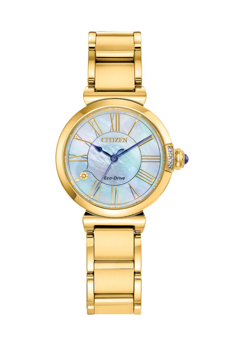 Womens Dress Classic Gold Tone Stainless Steel Watch