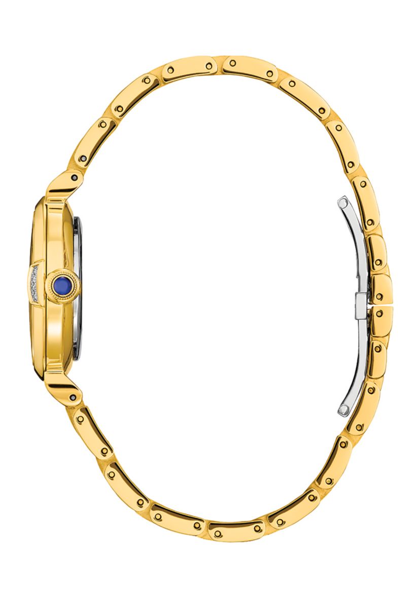 Womens Dress Classic Gold Tone Stainless Steel Watch