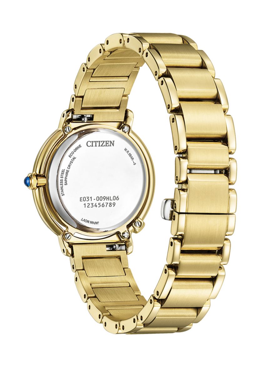 Citizen Womens  Arcly Light Gold-Tone Stainless Steel Bracelet Watch 31.2mm
