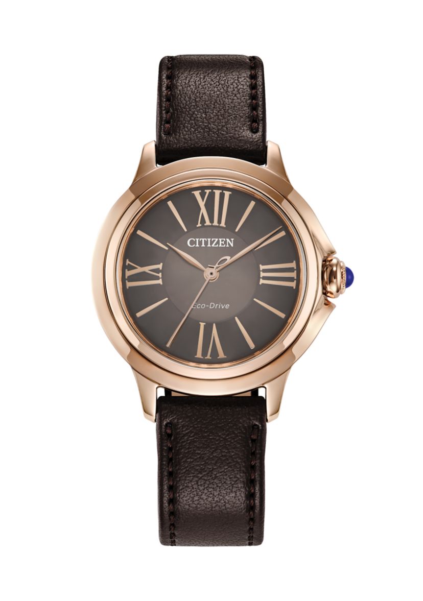 Womens Classic Ceci Rose Gold Tone 32 Millimeter Watch with Brown Leather Strap