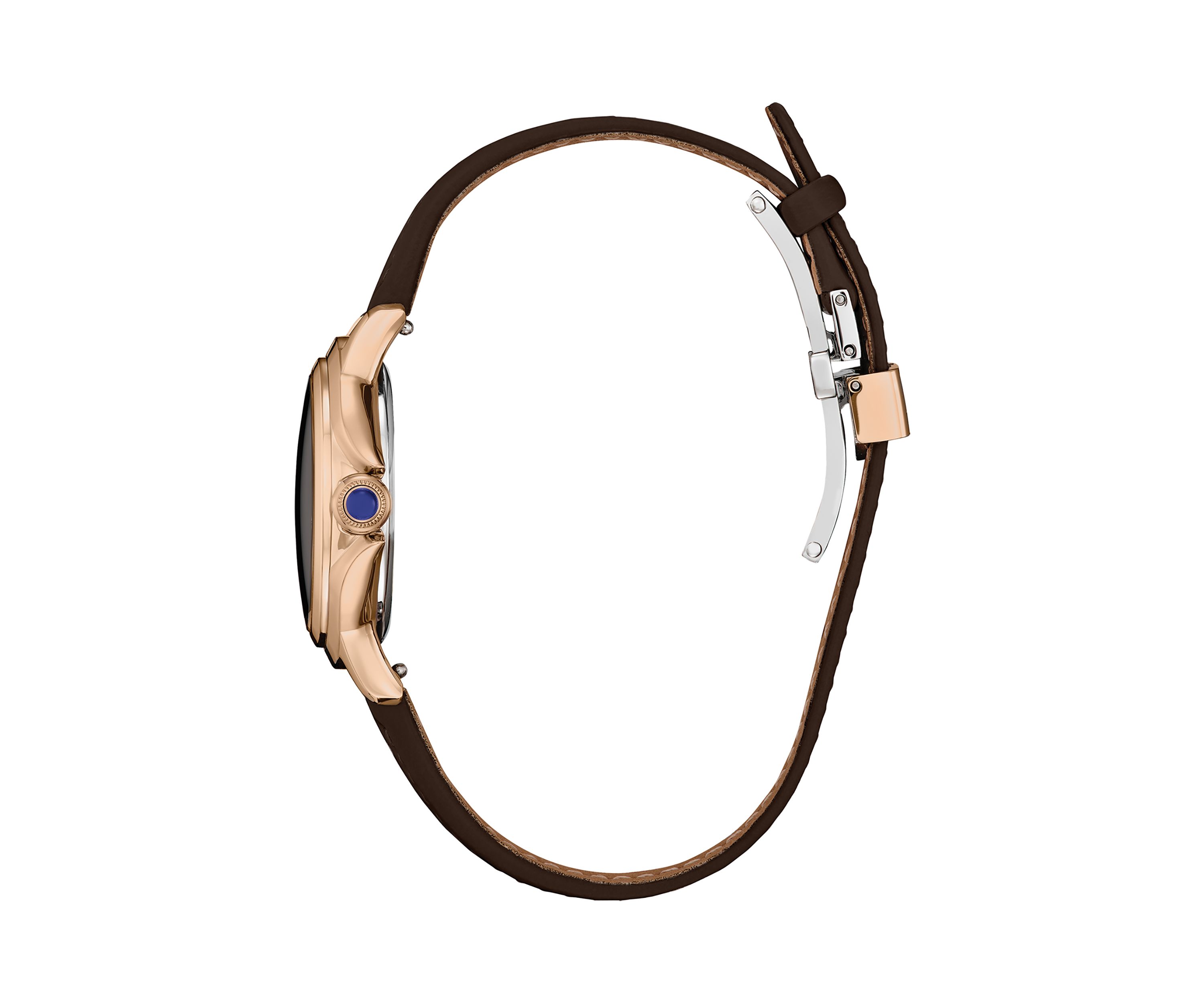 Womens Classic Ceci Rose Gold Tone 32 Millimeter Watch with Brown Leather Strap