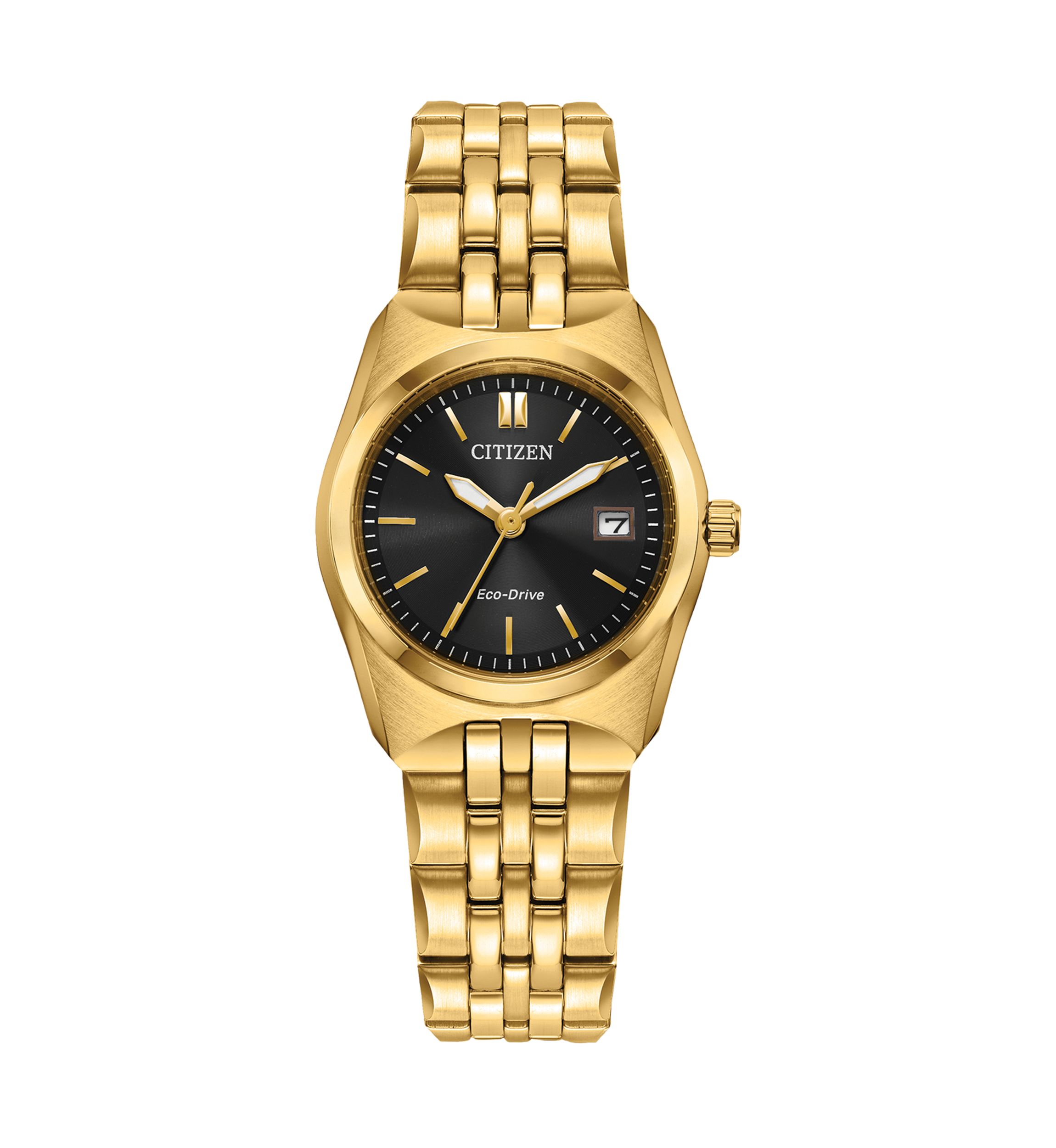 Citizen Womens Classic Eco Corso Gold-Tone Stainless Steel Bracelet Watch 27mm