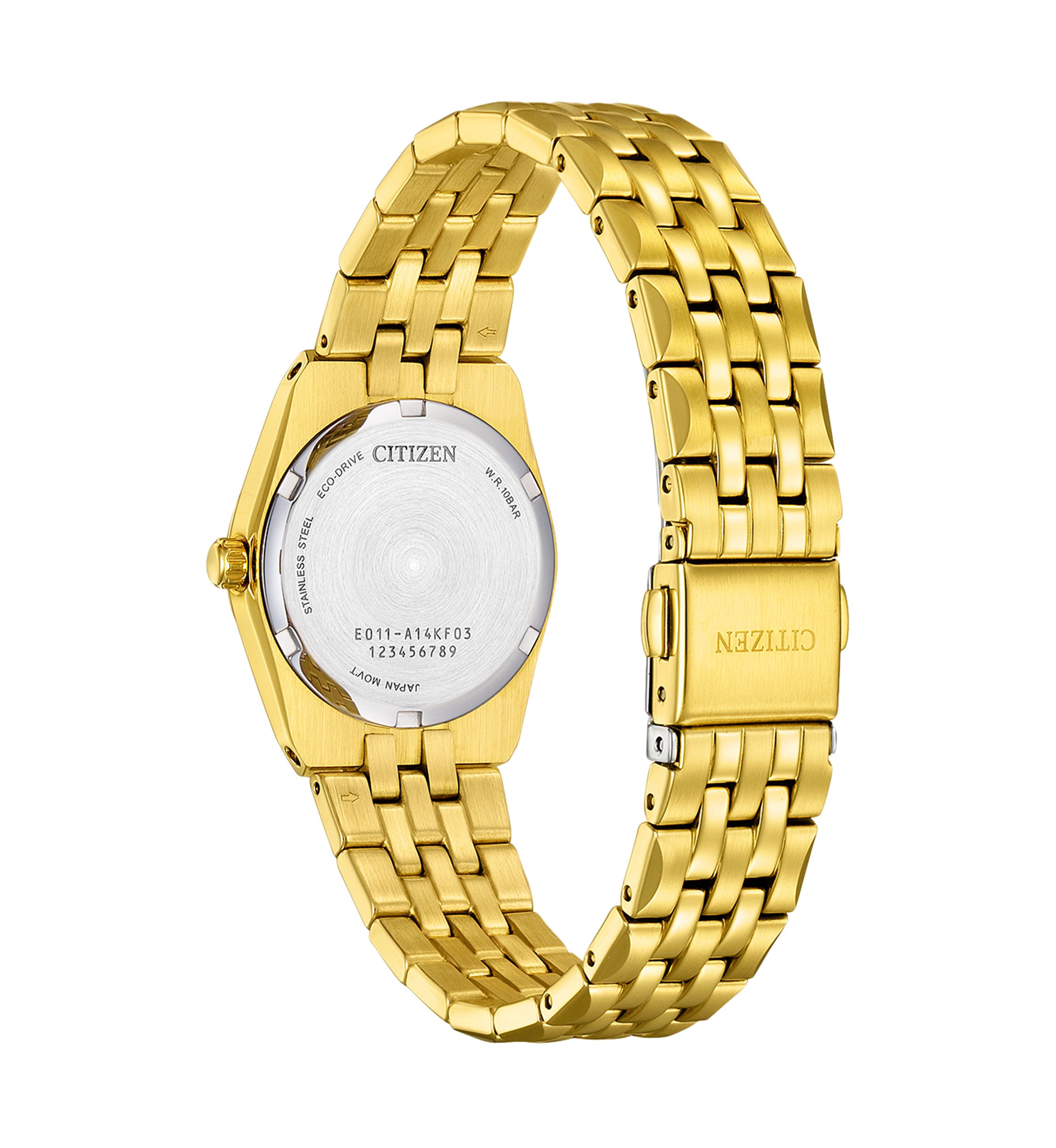 Citizen Womens Classic Eco Corso Gold-Tone Stainless Steel Bracelet Watch 27mm