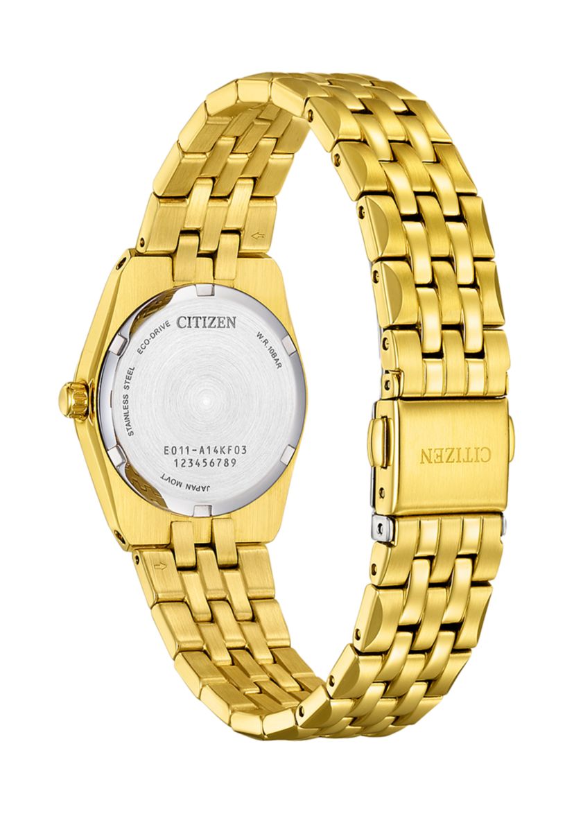 Citizen Womens Classic Eco Corso Gold-Tone Stainless Steel Bracelet Watch 27mm