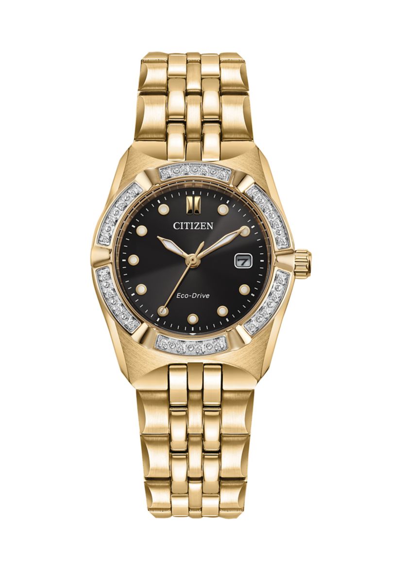 Womens Classic Eco Corso Gold Tone Bracelet Watch 