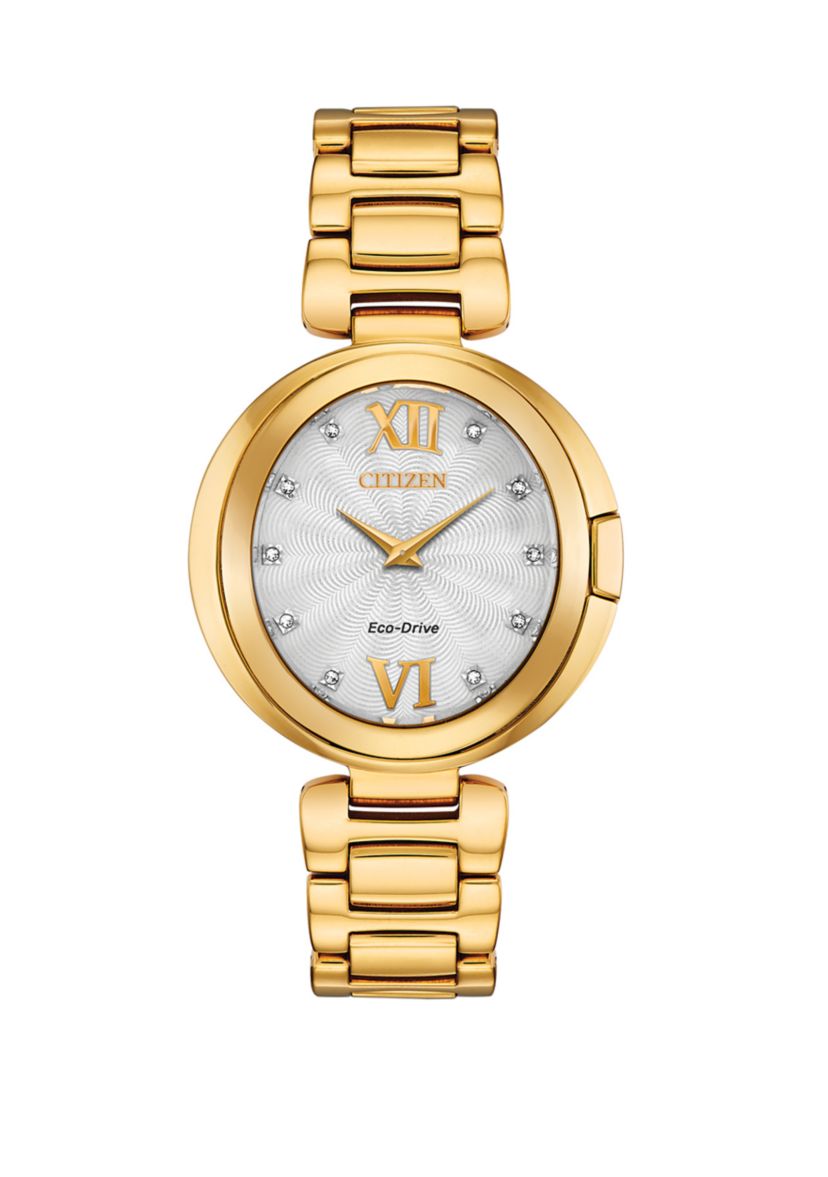 Womens Capella Gold-Tone Stainless Steel Bracelet Watch