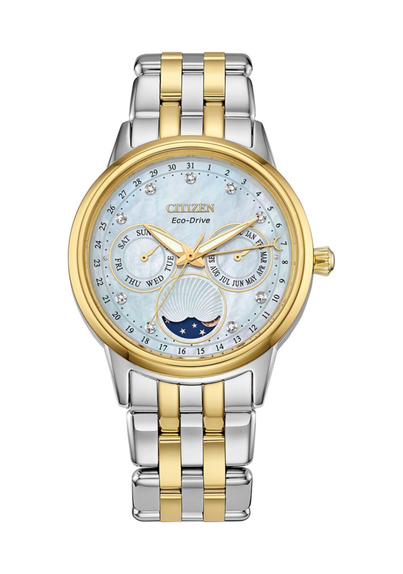 37 Millimeter Calendrier Two Tone Stainless Steel Bracelet Watch 