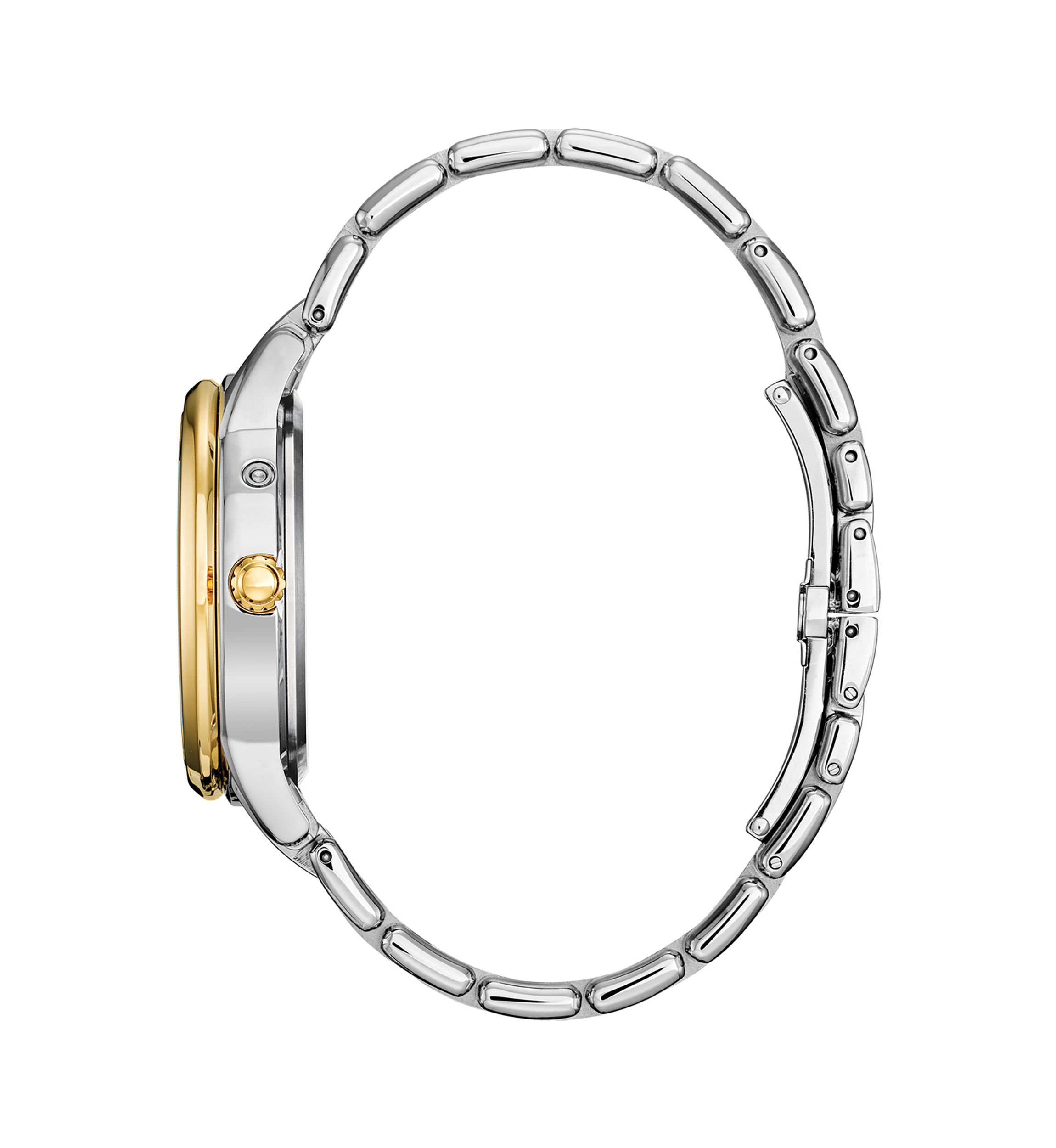 37 Millimeter Calendrier Two Tone Stainless Steel Bracelet Watch 