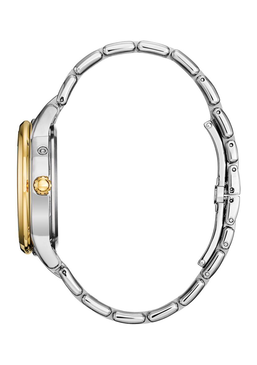 37 Millimeter Calendrier Two Tone Stainless Steel Bracelet Watch 