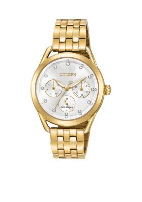 Women's Drive From Citizen Eco-Drive Stainless Steel Watch With Date And Gold-Tone Stainless Steel Bracelet -  0013205122002