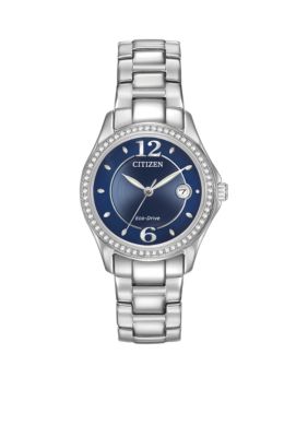 Citizen Women's Stainless Steel Eco-Drive Swarovski Crystal-Accented Bracelet Watch