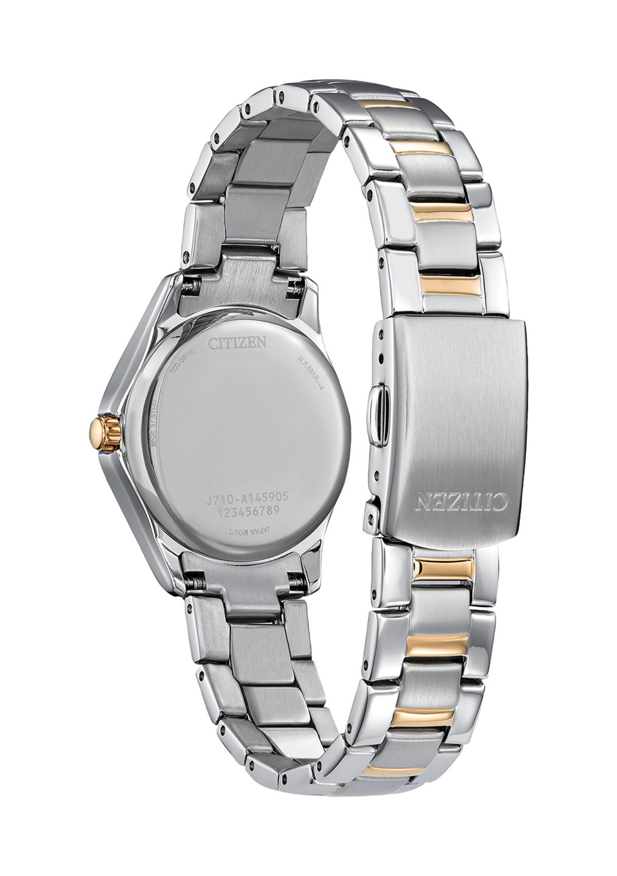 Womens Crystal Two Tone Stainless Steel Bracelet Watch 