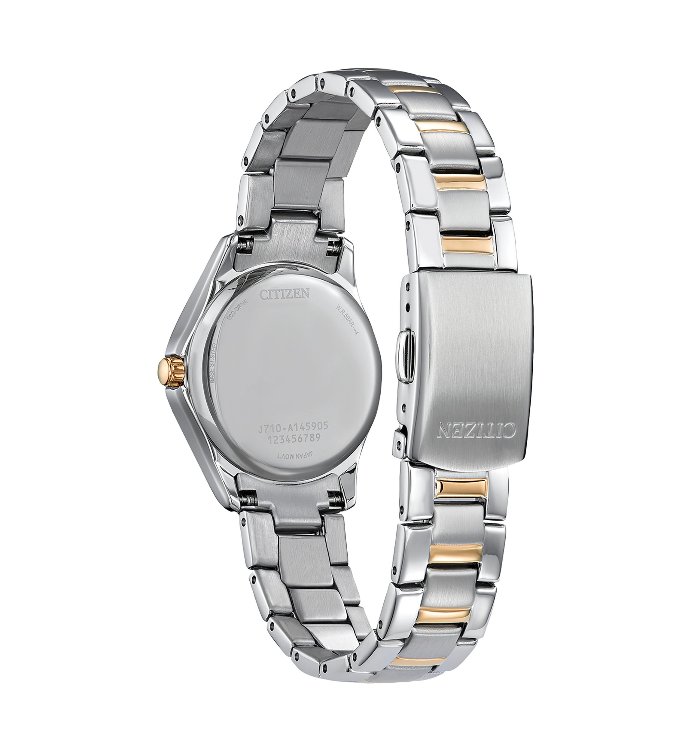 Womens Crystal Two Tone Stainless Steel Bracelet Watch 
