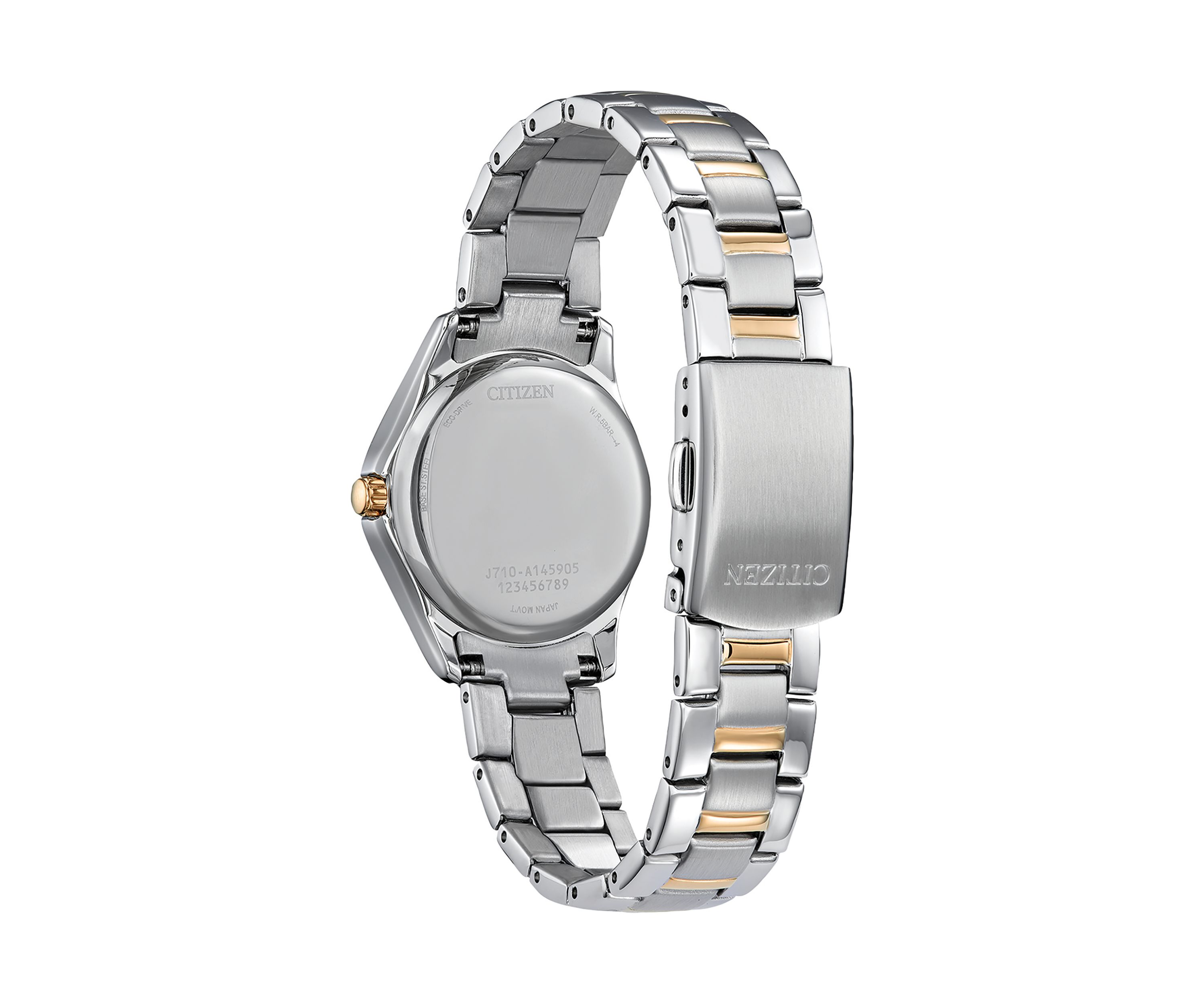 Womens Crystal Two Tone Stainless Steel Bracelet Watch 