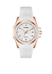 Womens Stainless Steel Eco-Drive Silicone With Date Watch