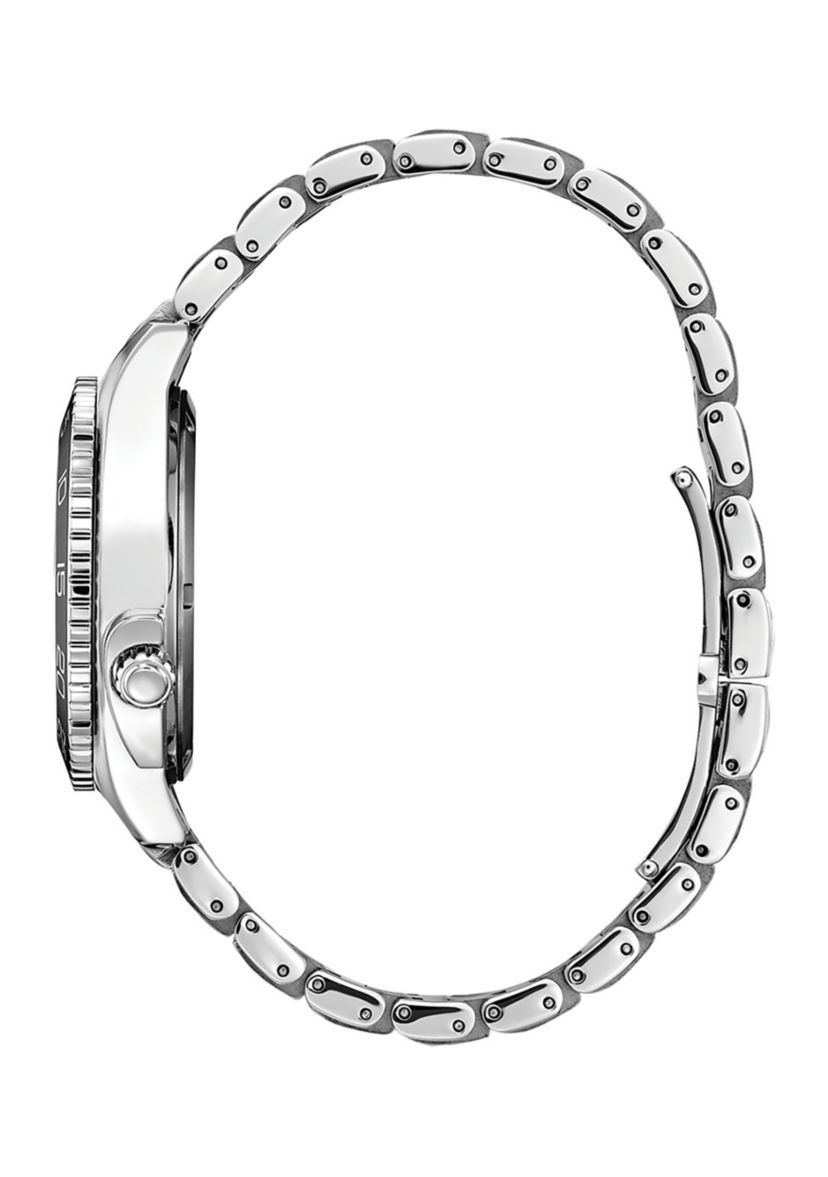 Womens Sport Luxury Silver-Tone Stainless Steel Bracelet Watch - 35 Millimeter