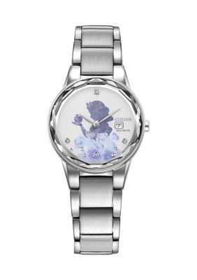 Citizen Women's Eco Drive 30 Millimeter Disney Snow White Apple Silver-Tone Stainless Steel Bracelet Watch