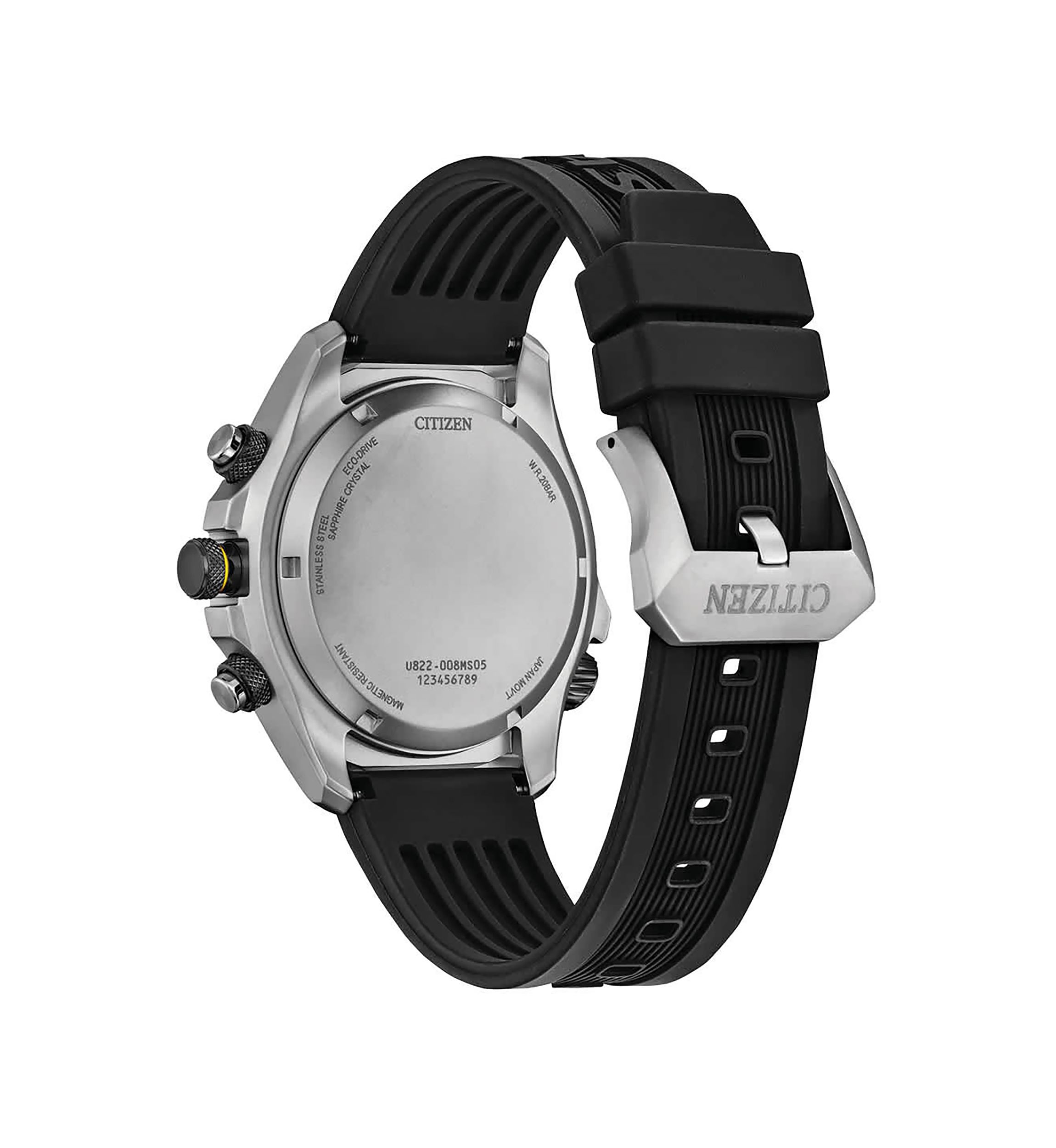 Citizens Mens Promaster Eco Combination Black Polyurethane Strap Watch