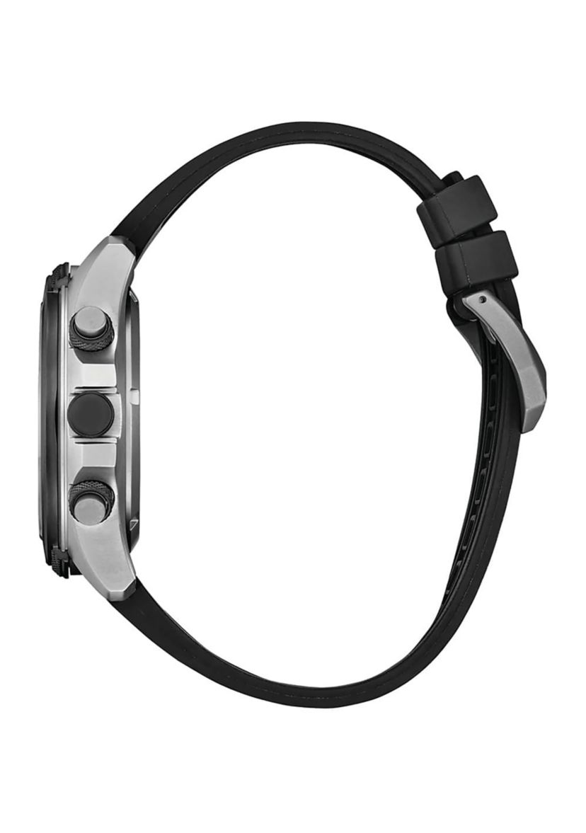 Citizens Mens Promaster Eco Combination Black Polyurethane Strap Watch