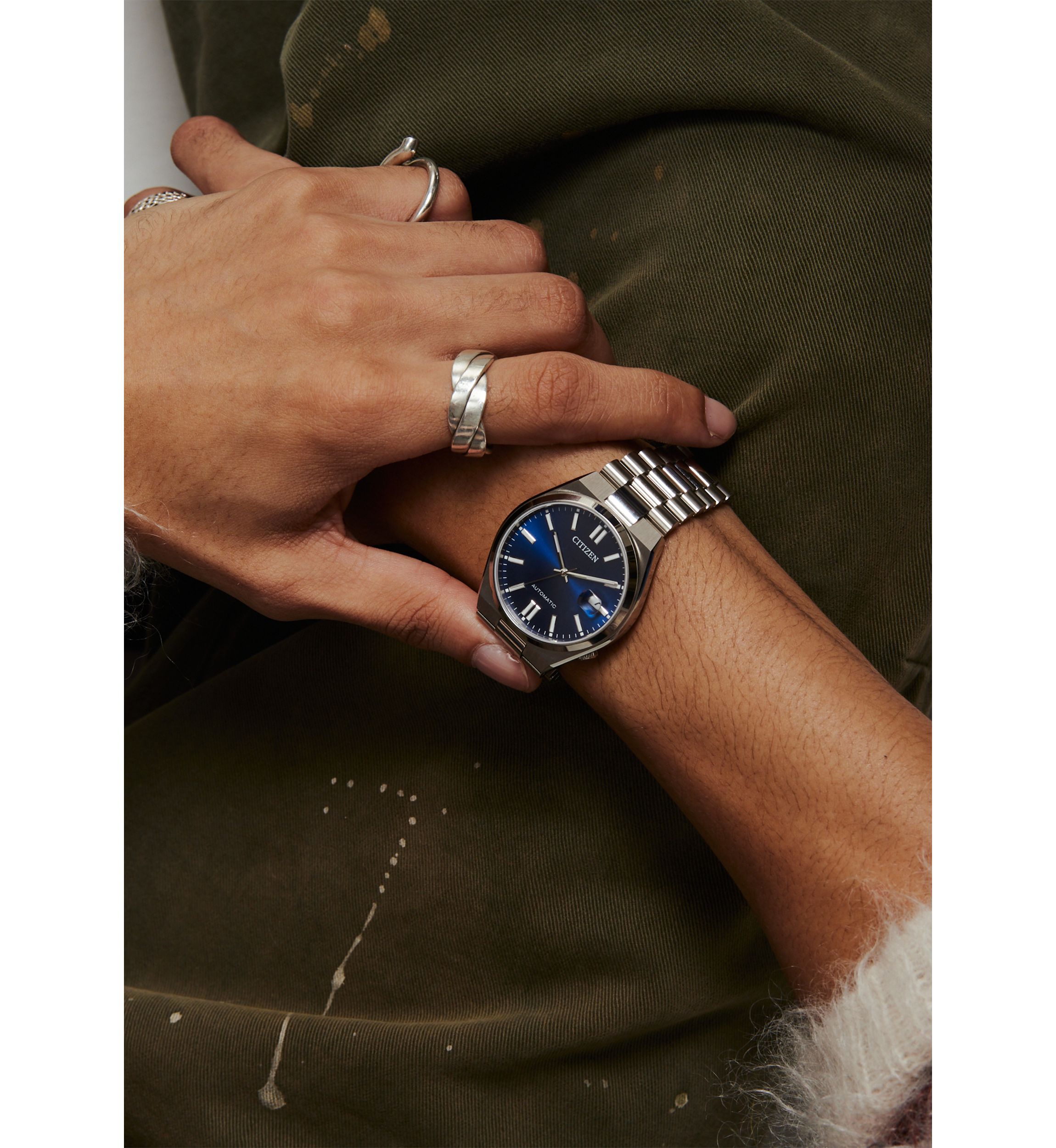 Mens Sport Luxury Automatic Tsuyosa Silver Tone Stainless Steel 40 Millimeter Bracelet Watch 