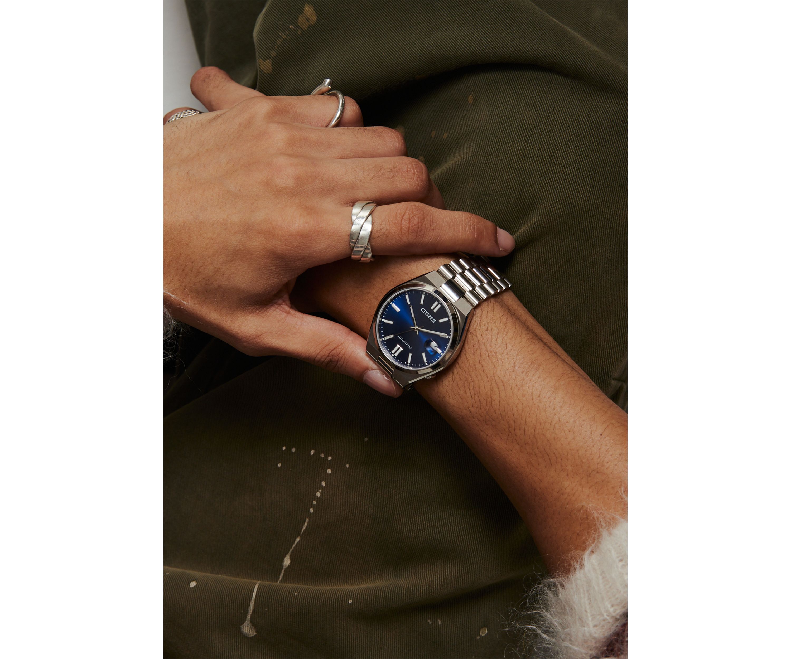 Mens Sport Luxury Automatic Tsuyosa Silver Tone Stainless Steel 40 Millimeter Bracelet Watch 