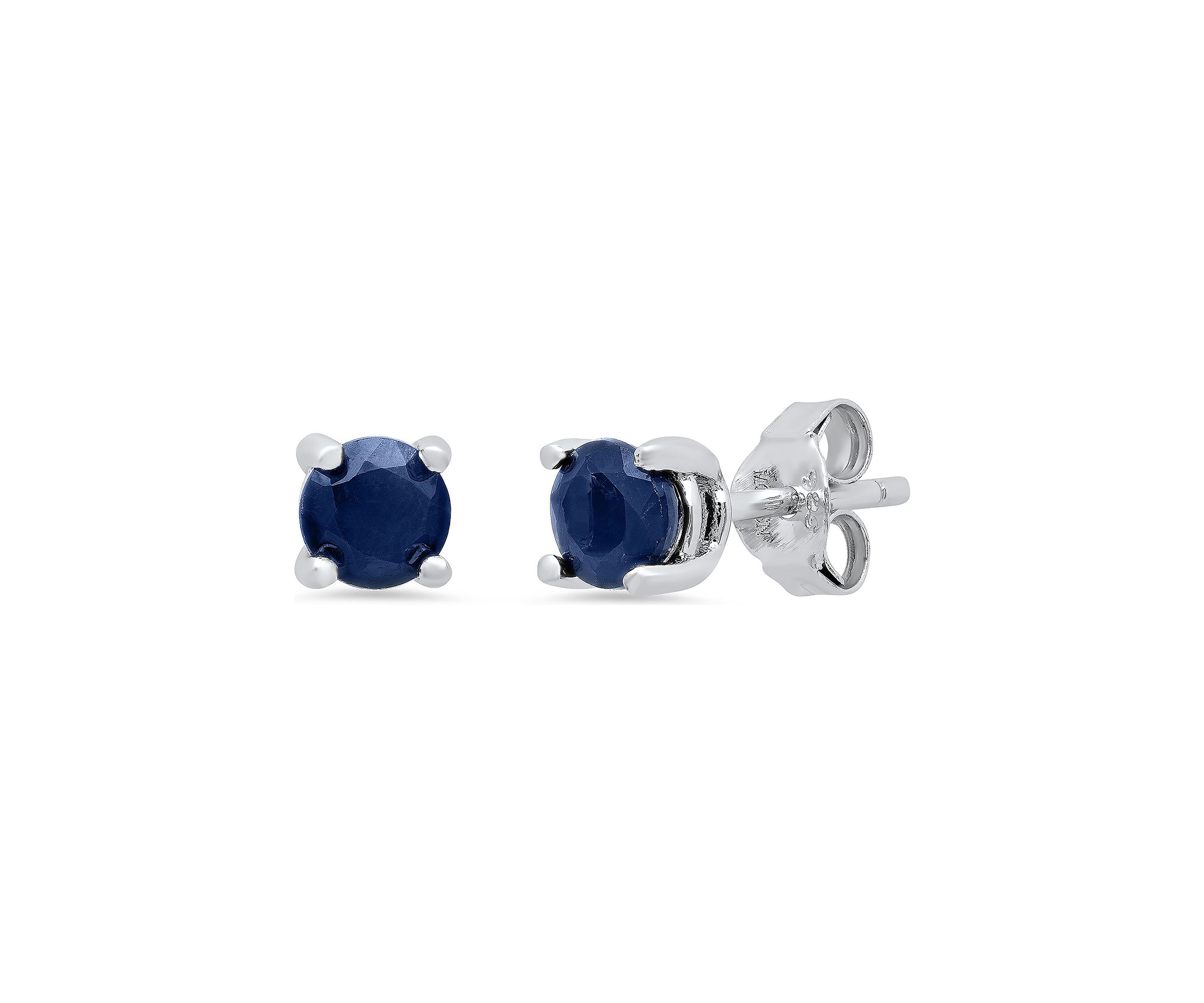 Sterling Silver Round Citrine Stud Earrings (5mm)