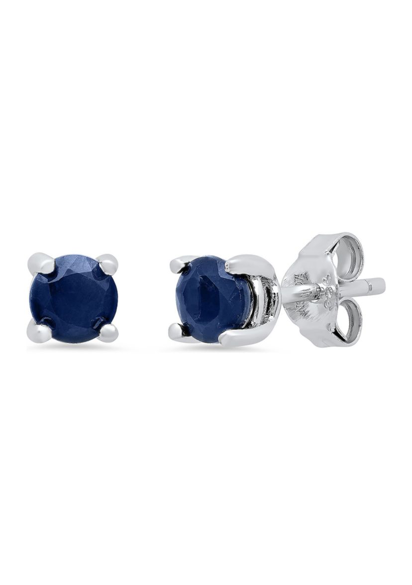 Sterling Silver Round Citrine Stud Earrings (5mm)