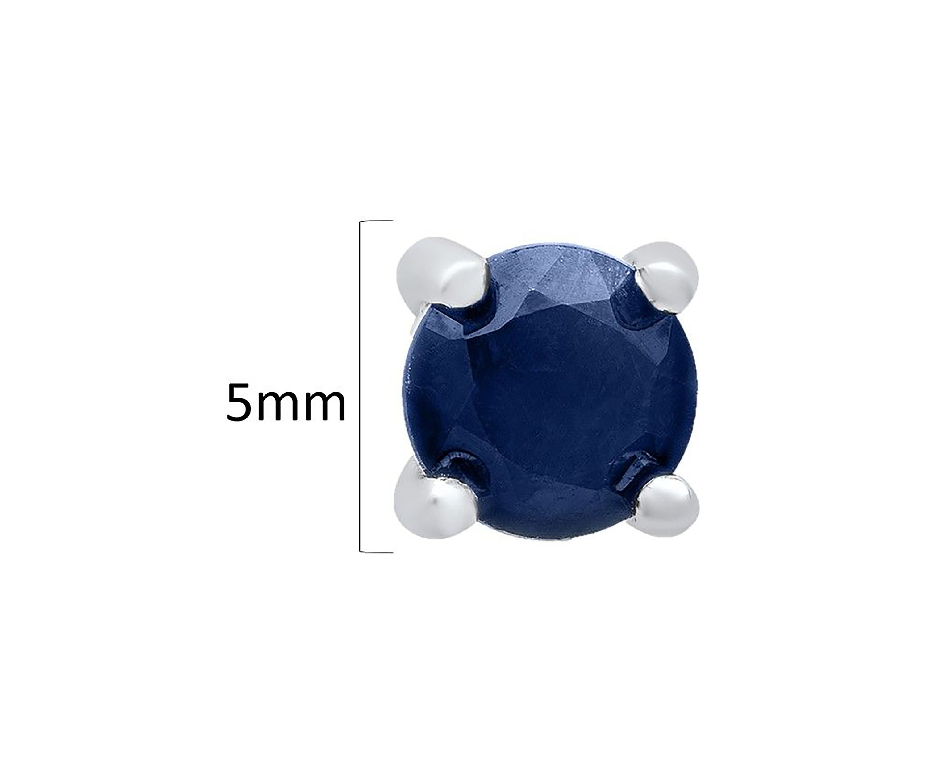 Sterling Silver Round Citrine Stud Earrings (5mm)