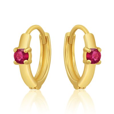 Belk & Co 14k Yellow Gold Natural Blue Sapphire Pair Small Huggie Hoop Earrings with Hidden Clip Closure