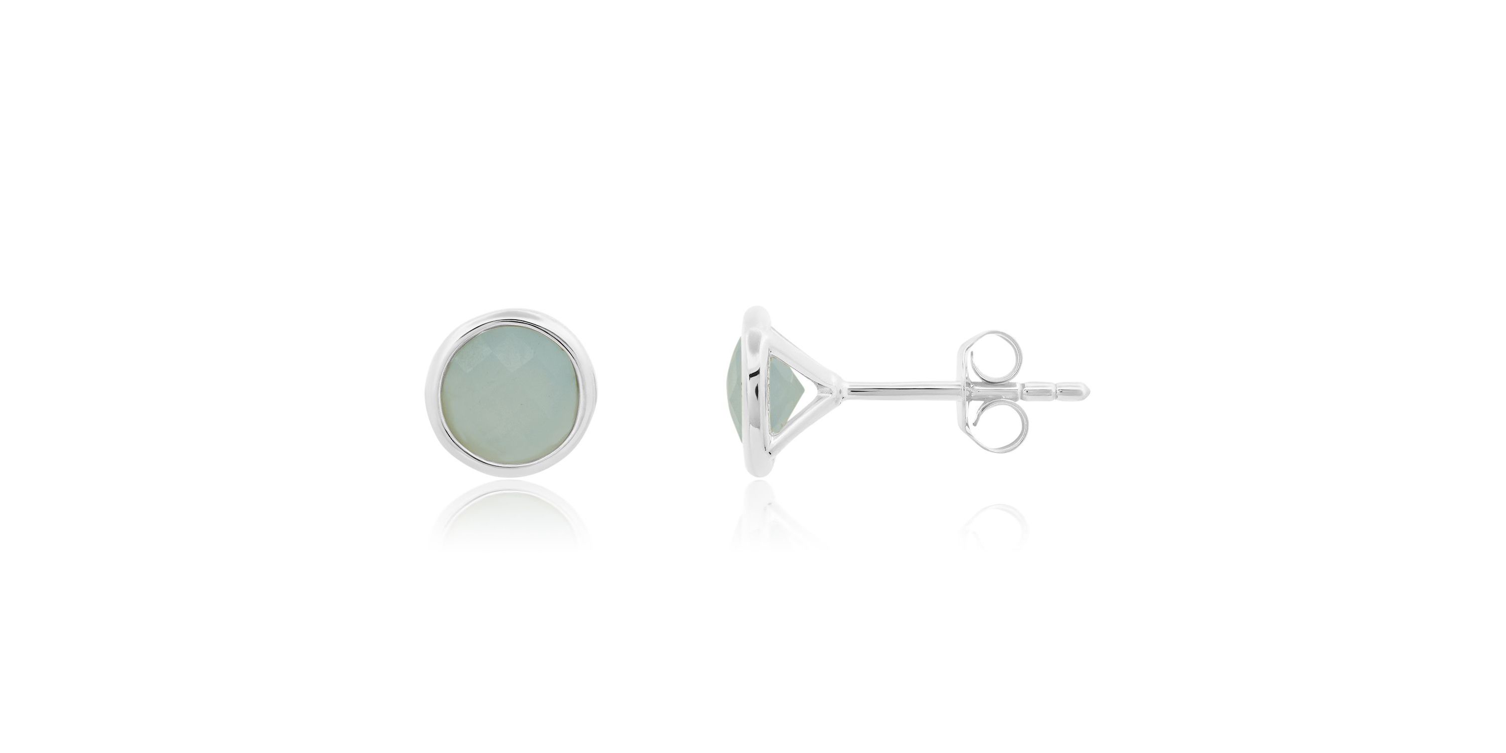 14K Yellow Gold Plated or Sterling Silver Round Cut 6mm Gemstone Bezel Set Stud Earrings