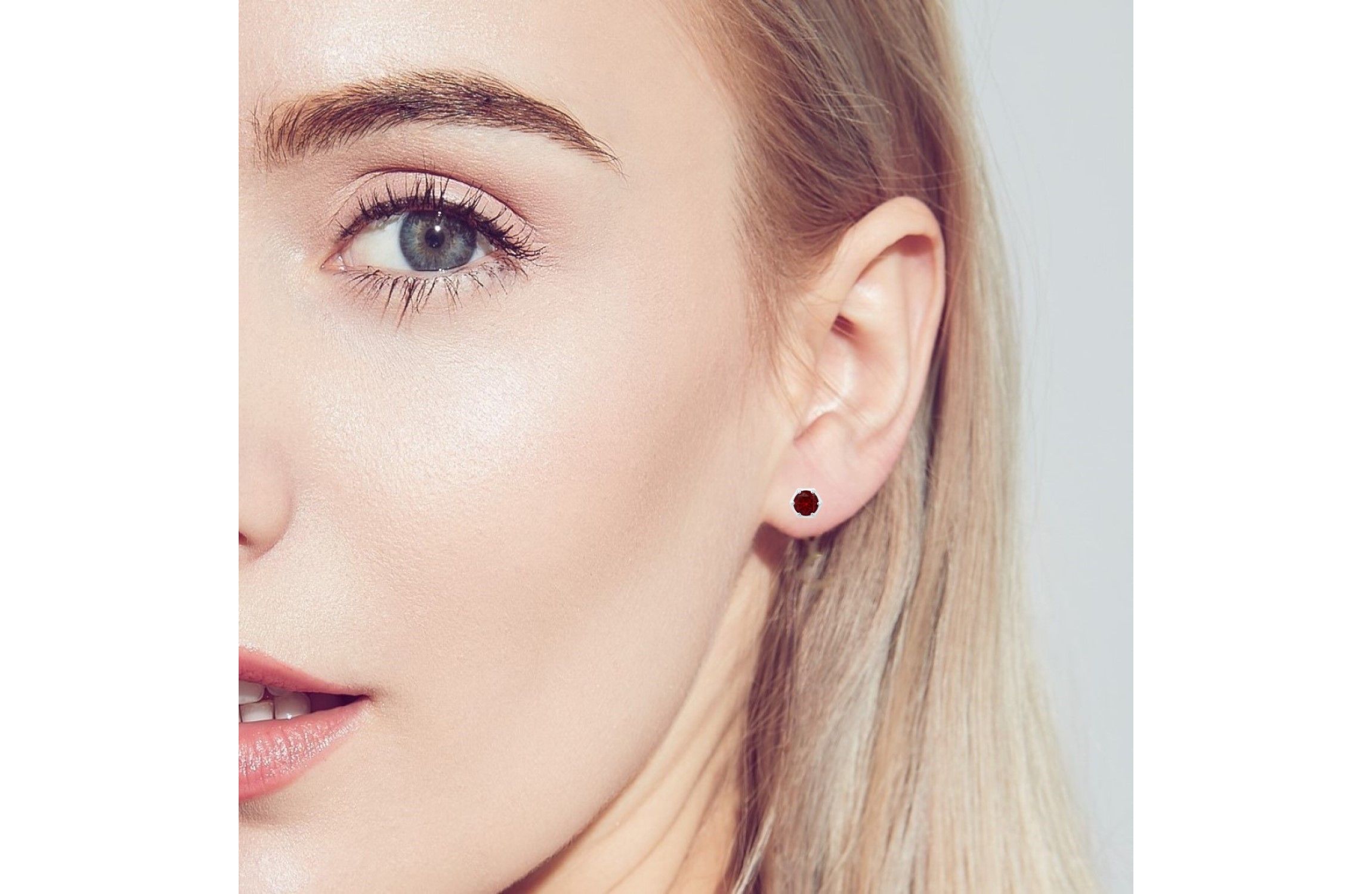 14k Yellow Gold Plated or 925 Sterling Silver Round Cut 5mm Gemstone Hexagon Stud Earrings