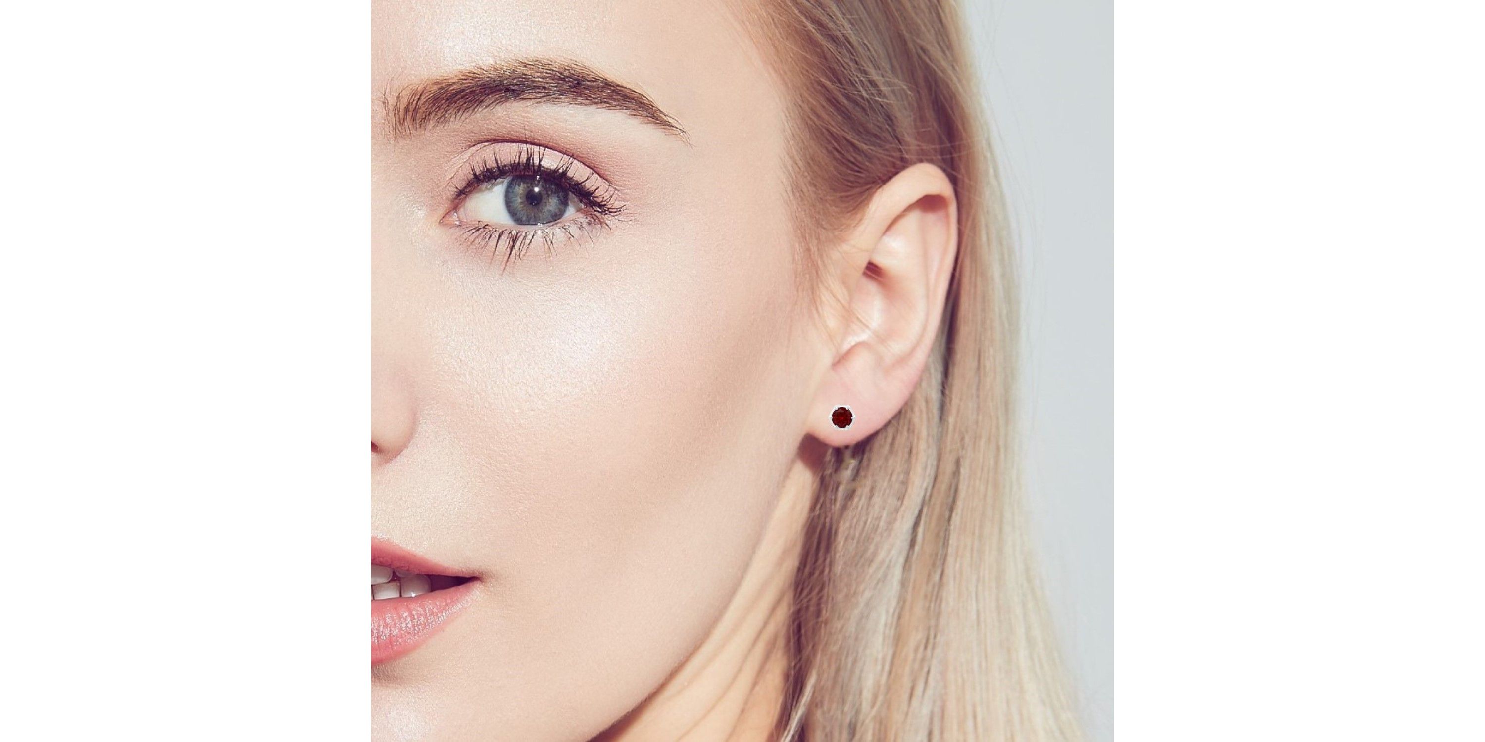 14k Yellow Gold Plated or 925 Sterling Silver Round Cut 5mm Gemstone Hexagon Stud Earrings