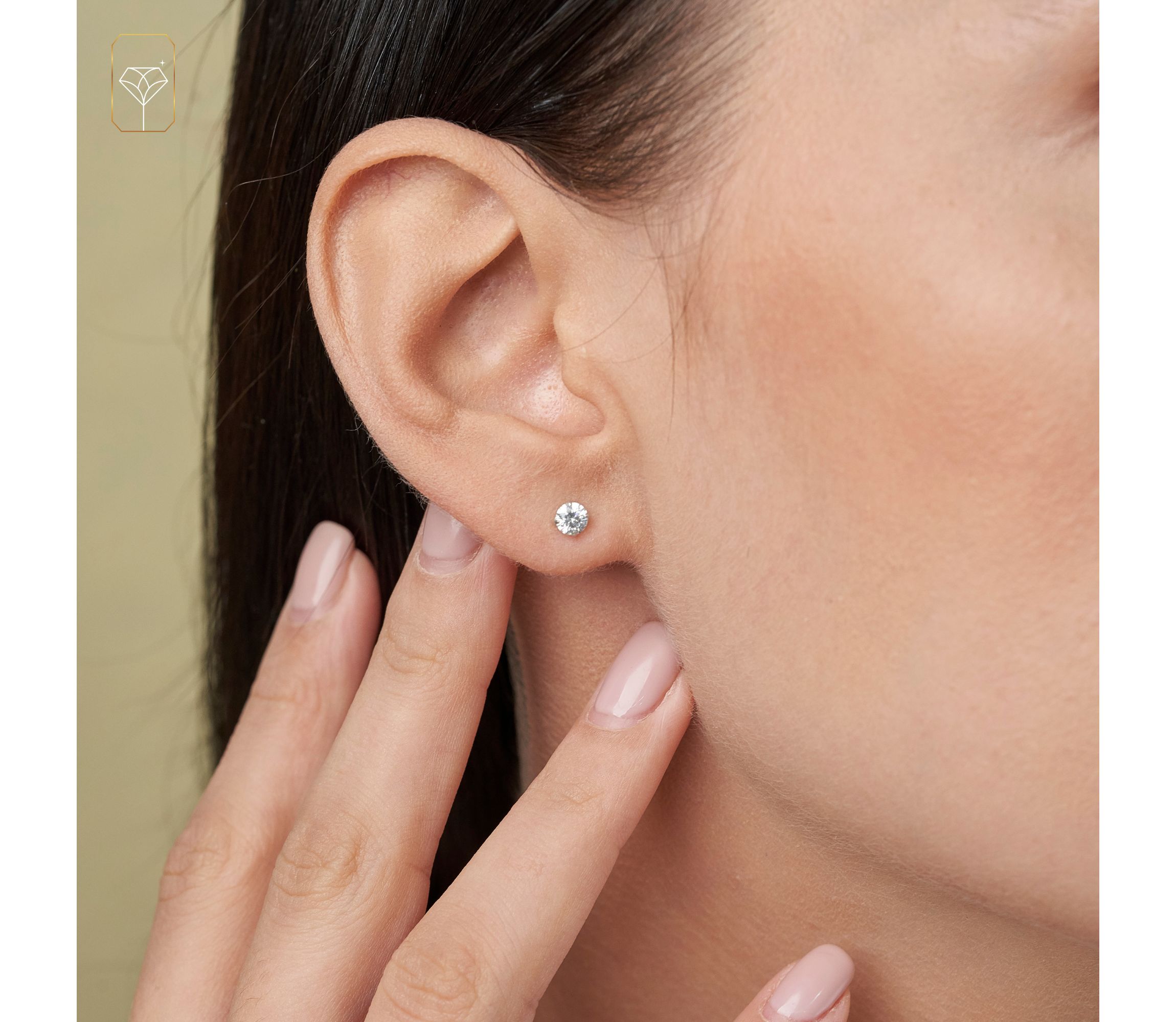 14k Rose Gold Round Stud Earrings with Genuine Swarovski Zirconia (4MM)