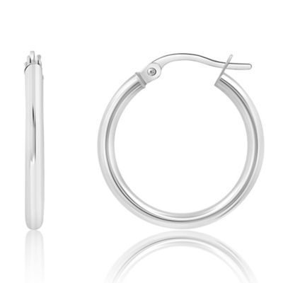 Belk & Co 14k Gold 1.2 inch Round Hoop Earrings (30MM), White