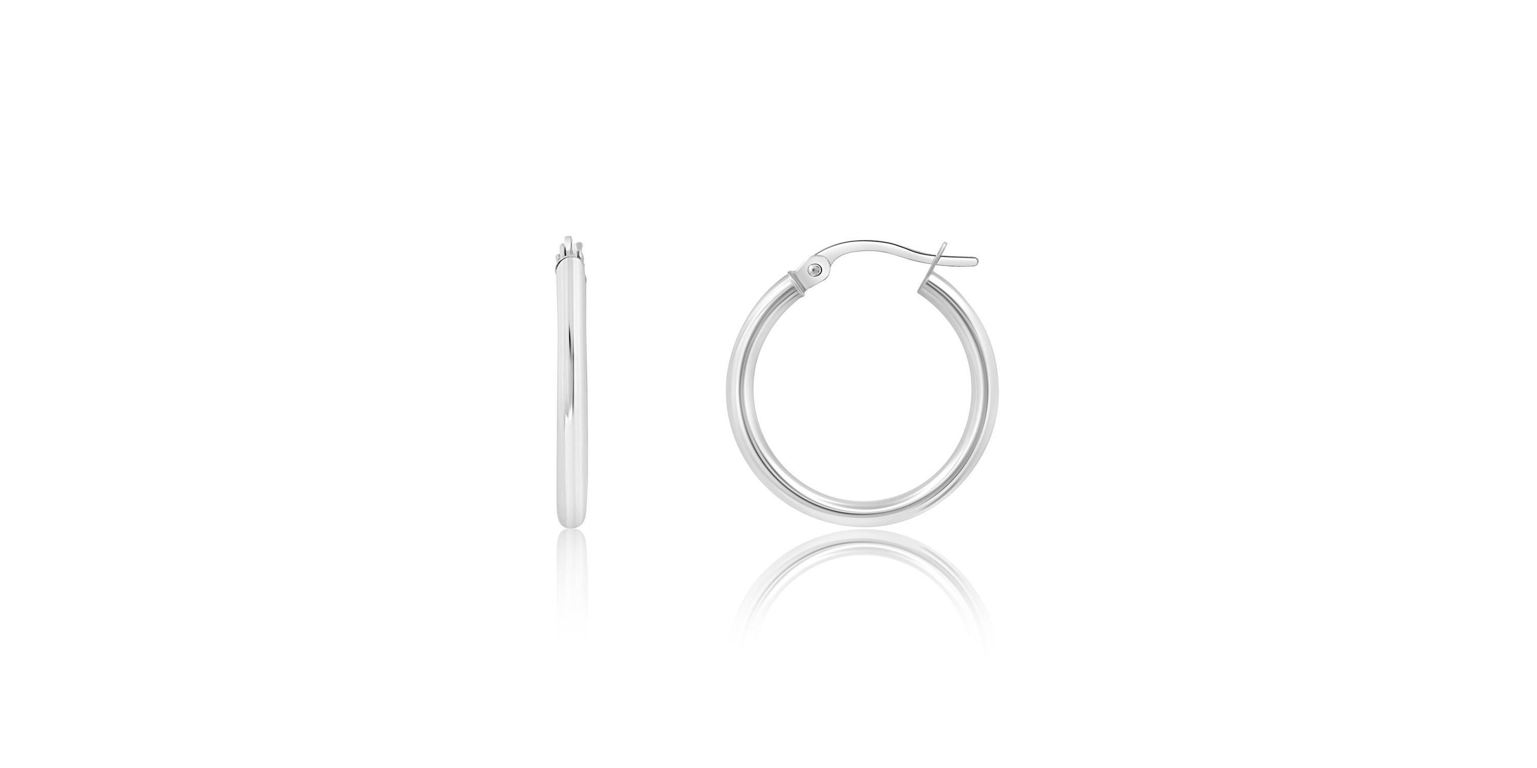 14k Gold 1.2 inch Round Hoop Earrings (30MM)