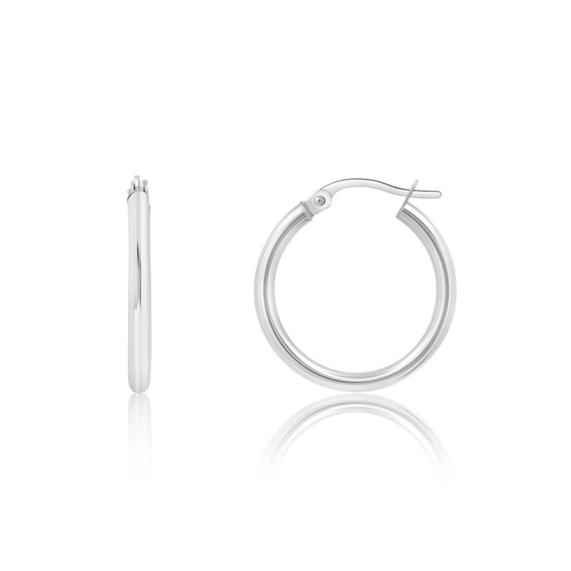 14k Gold 1.2 inch Round Hoop Earrings (30MM)