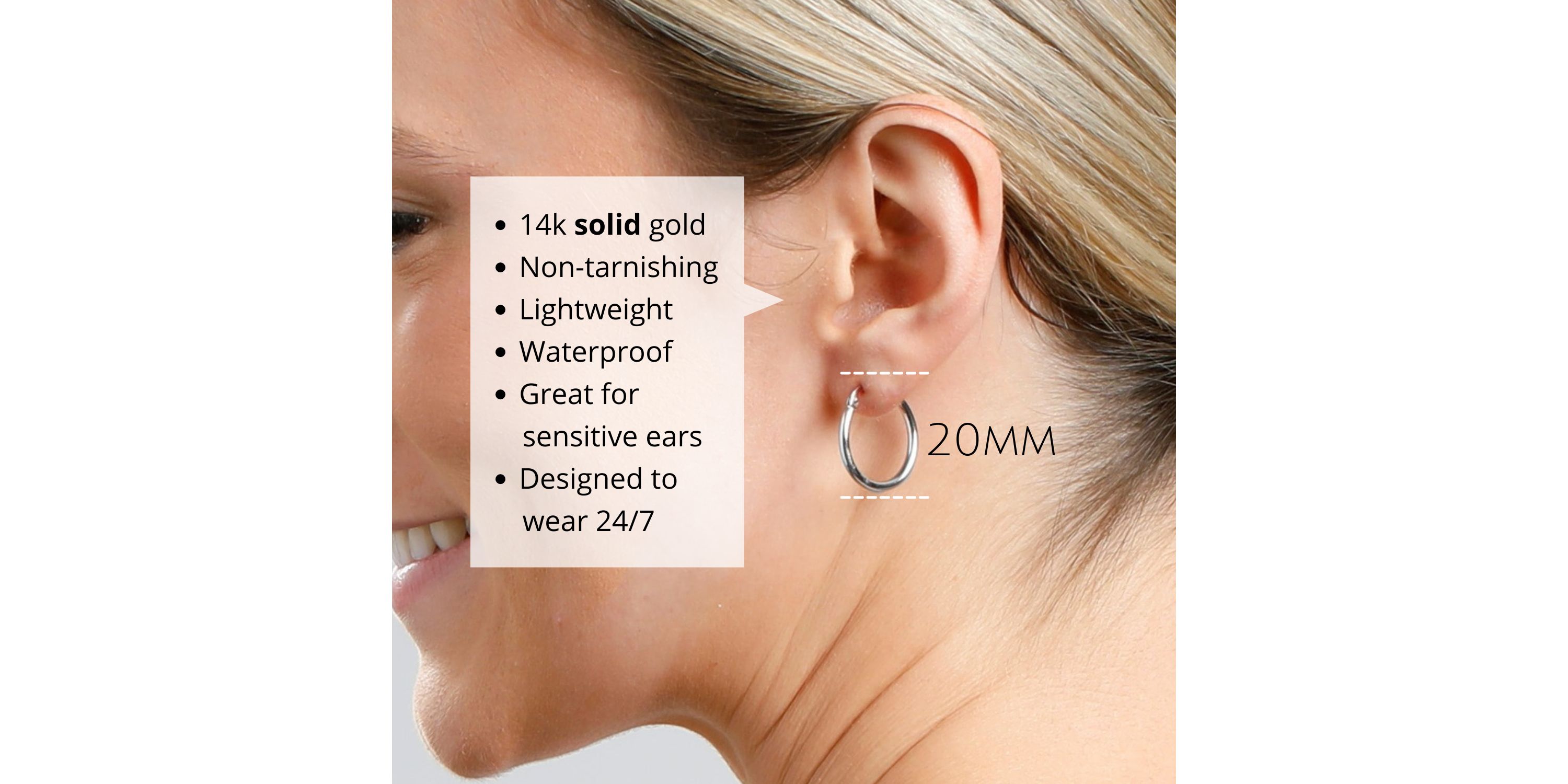 14k Gold 1.2 inch Round Hoop Earrings (30MM)