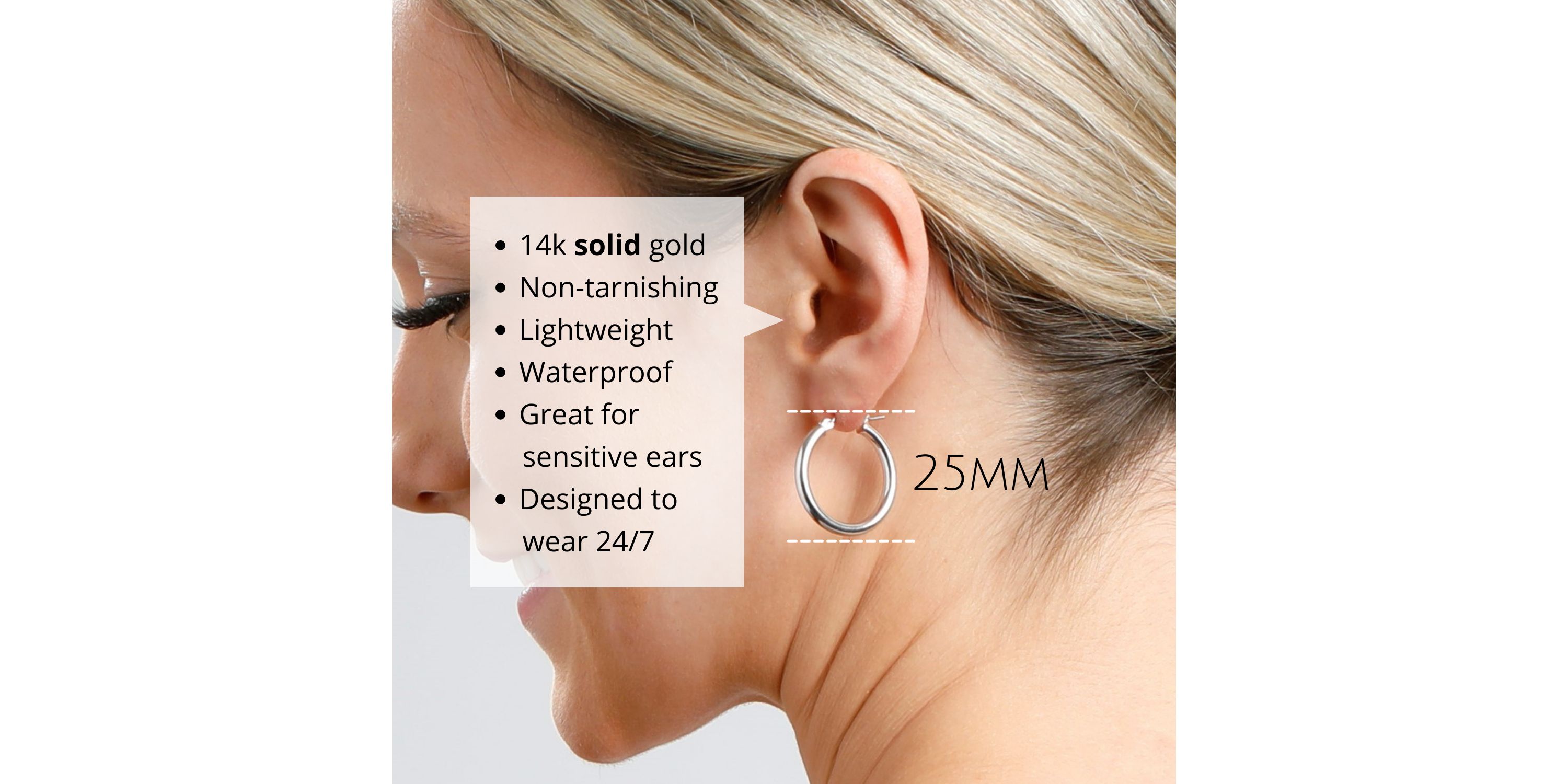 14k Gold Click-Top 3MM Thick Tube Hoop Earrings (30MM)