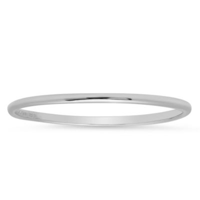 Belk & Co Solid 14k Gold Wedding Band Ring in White Gold, Yellow Gold 1mm Thin Stacking Band in Size 6 to 8, 7