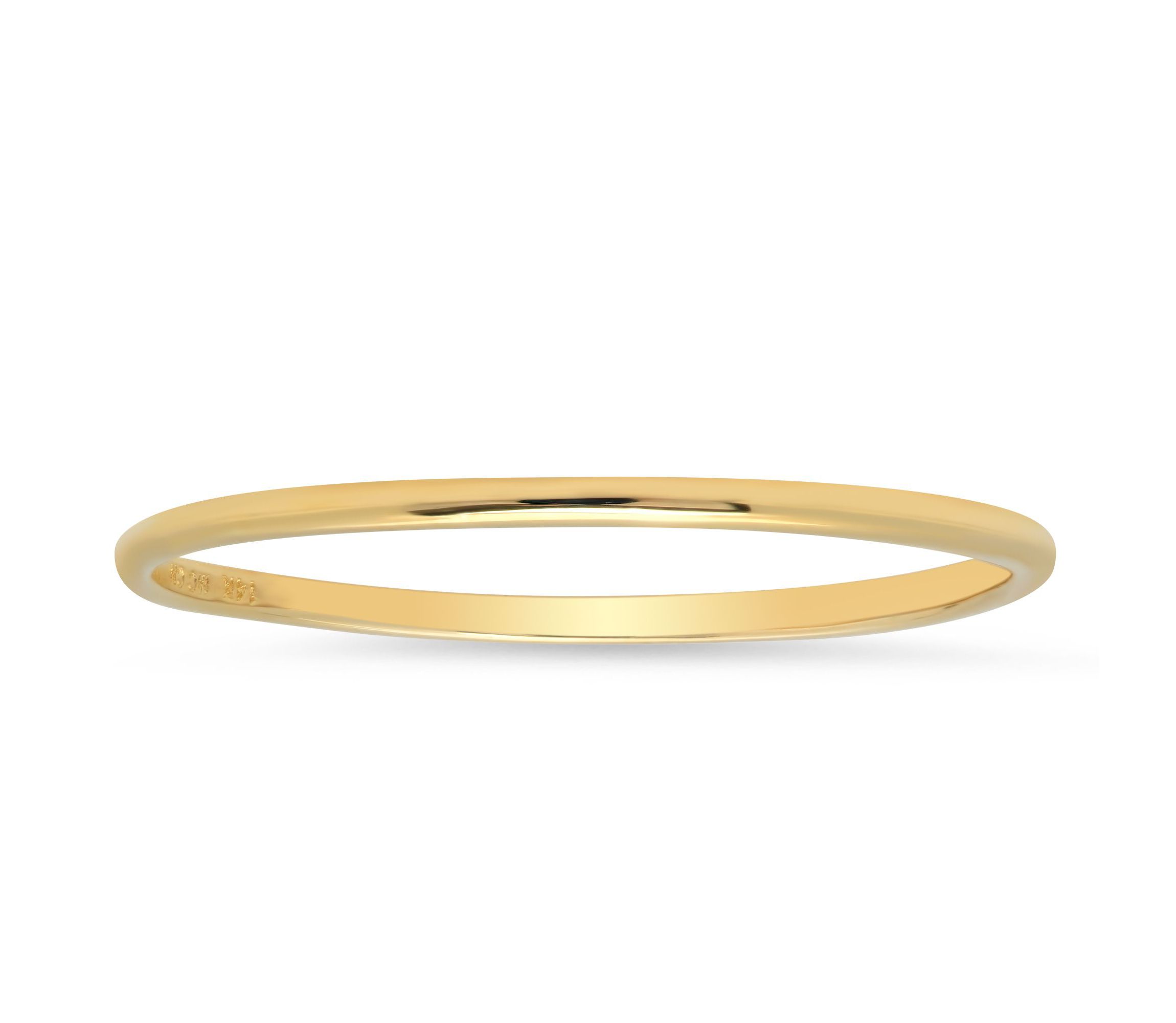 Solid 14k Gold Wedding Band Ring in White Gold, Yellow Gold 1mm Thin Stacking Band in Size 6 to 8