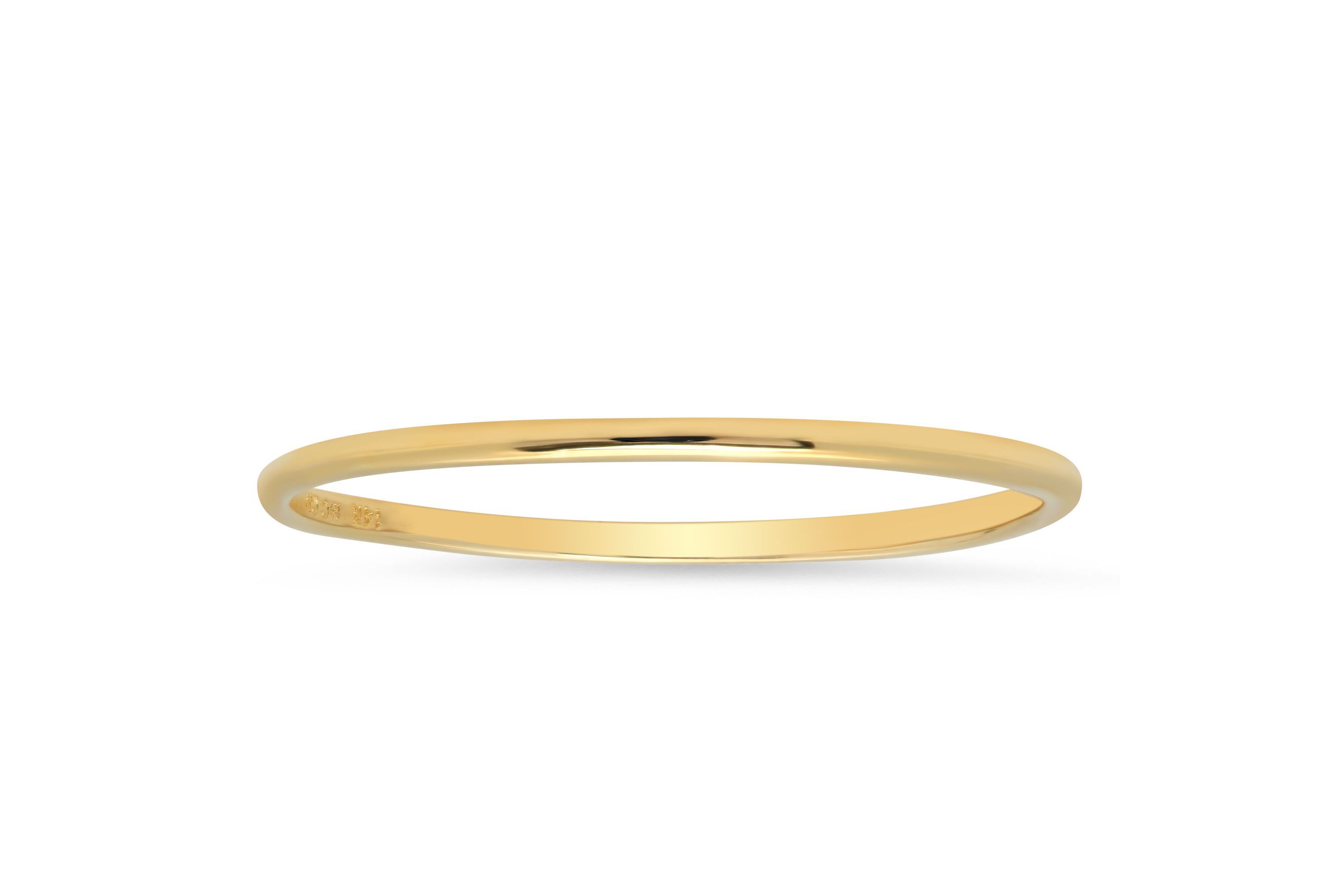 Solid 14k Gold Wedding Band Ring in White Gold, Yellow Gold 1mm Thin Stacking Band in Size 6 to 8