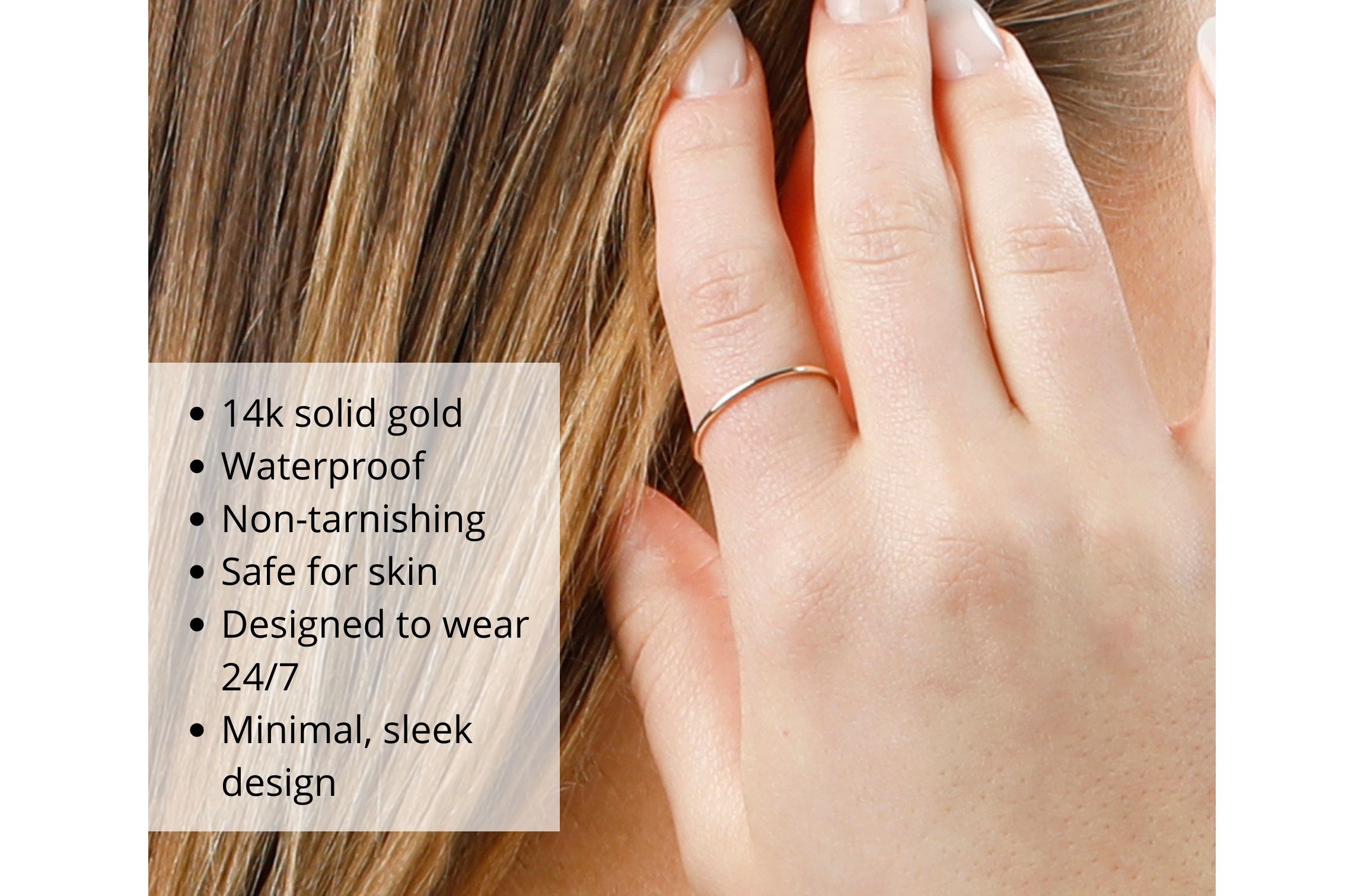 Solid 14k Gold Wedding Band Ring in White Gold, Yellow Gold 1mm Thin Stacking Band in Size 6 to 8