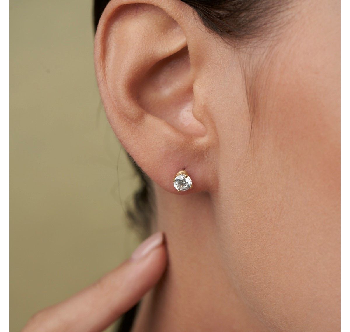 3/4 ct. t.w. Lab Created Diamond IGI Certified Solitaire Lab Grown Diamond Stud Earrings in 14K White Gold