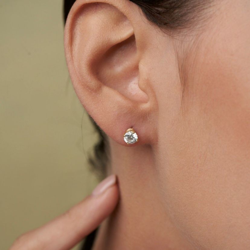 3/4 ct. t.w. Lab Created Diamond IGI Certified Solitaire Lab Grown Diamond Stud Earrings in 14K White Gold