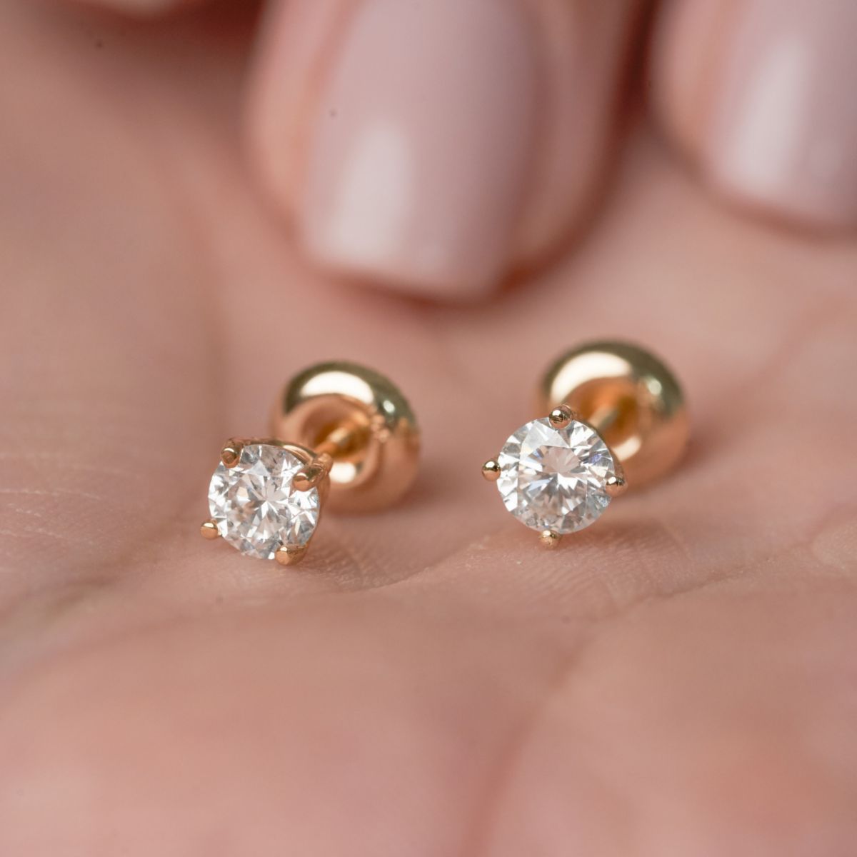 3/4 ct. t.w. Lab Created Diamond IGI Certified Solitaire Lab Grown Diamond Stud Earrings in 14K White Gold