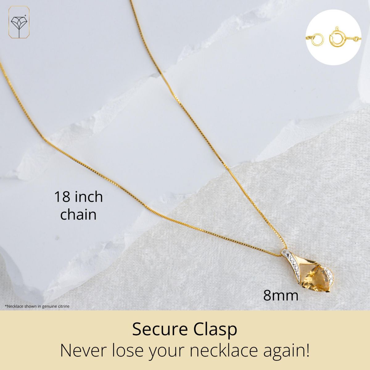 14K Yellow Gold Plated 8MM Cushion Cut Mystic Topaz Pendant Necklace with Diamond Accents